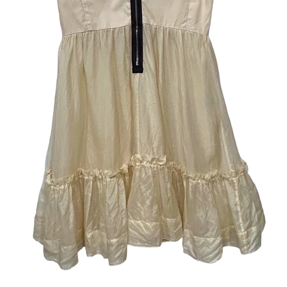 Dolce & Gabbana Corset Dress Cream Black Trim Y2K Sleeveless Sz 40 / US 4 - Picture 9 of 12